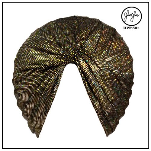 golden pleated turban